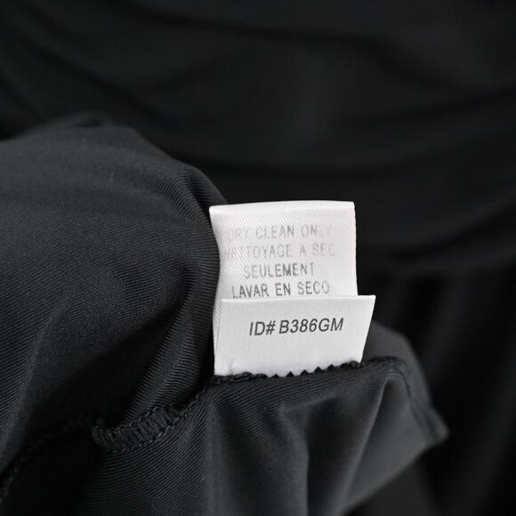 BCBGMAXAZRIA Dress Size M Black Sleeveless VNeck Ruched Drape Stretch Drop Waist - Picture 10 of 12